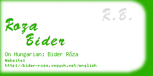 roza bider business card